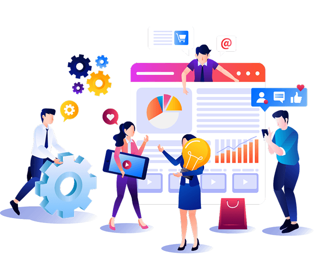 Team working illustration